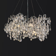 Crystal Chandelier for Dining Room, 39" Modern Silver Tree Branch Chandelier