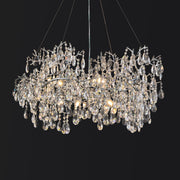 Crystal Chandelier for Dining Room, 39" Modern Silver Tree Branch Chandelier