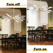 Modern Chandeliers for Dining Room L47'' Leaf Chandelier Light Fixture