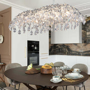 Modern Crystal Chandelier, 51'' Silver Chandeliers Tree Branch-Leaf Chandelier