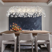 Modern Crystal Chandelier, 43.3'' Silver Chandeliers Tree Branch-Leaf Chandelier