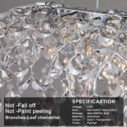 Modern Crystal Chandelier, 43.3'' Silver Chandeliers Tree Branch-Leaf Chandelier