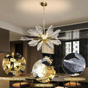 Leaf Chandeliers for Dining Room L39 inch Large Chandelier Light Fixture