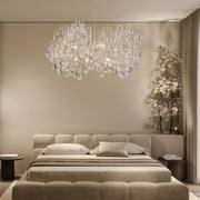 Crystal Chandelier for Dining Room, 39" Modern Silver Tree Branch Chandelier