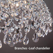 Modern Crystal Chandelier, 51'' Silver Chandeliers Tree Branch-Leaf Chandelier