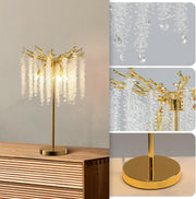 Jchandelier Table Lamp, 14.2'' Modern Crystal Table Lamps for Bedroom Living Room