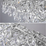 Modern Crystal Chandelier, 43.3'' Silver Chandeliers Tree Branch-Leaf Chandelier