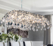 Modern Crystal Chandelier, 43.3'' Silver Chandeliers Tree Branch-Leaf Chandelier