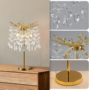 Jchandelier Table Lamp, 14.2'' Modern Crystal Table Lamps for Bedroom Living Room