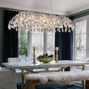 Modern Crystal Chandelier, 51'' Silver Chandeliers Tree Branch-Leaf Chandelier