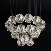 JC Seaver Crystal Round Cluster Living Room Chandelier 24"