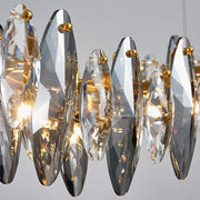 Multi-sided Hand-Cut Long Crystal Linear Chandelier W51"