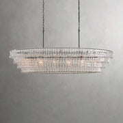 JC Ghiaccio Oval Chandelier in Glass Brass 54"/65"