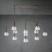 Hemispheae Modern Glass Linear Chandelier 54" 72"