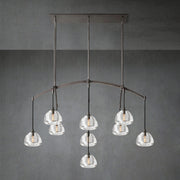 Hemispheae Modern Glass Linear Chandelier 54" 72"