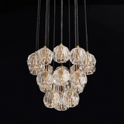 JC Seaver Crystal Round Cluster Chandelier 19"