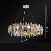 Multi-sided hand-cut crystal chandelier