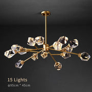 Branch 15-Lights Copper Modern Crystal Chandelier