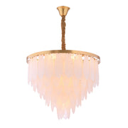 JC Tampa Leaf Round Tiered Glass Chandelier