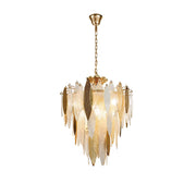 JC Alba Light Flushmount Tiered Oval Glass Chandelier