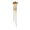 JC Lucid Flushmount Brass Crystal Chandelier For Staircase