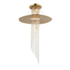 JC Angelina Flushmount Brass Crystal Pendant Chandelier