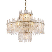 JC Faust Tiered Round Glass Chandelier