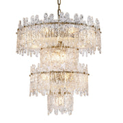 JC Faust Tiered Round Glass Chandelier