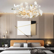 JC Eden Ceramic Ginkgo Chandelier Gold