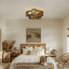 JC Ghiaccio Glass Flush Mount Chandelier For Bedroom