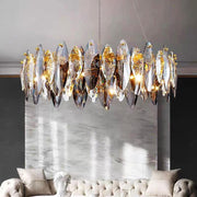 Multi-sided hand-cut crystal chandelier