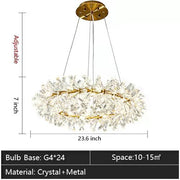 JC 2 Wheel Frozen Ice Crystal Chandelier Light For Living Room Dining Hall