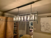 JC Belmont Glass Lantern Rectangular Chandelier 54"