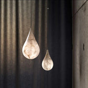 Theseus Alabaster Teardrop Pendant Light 7"D