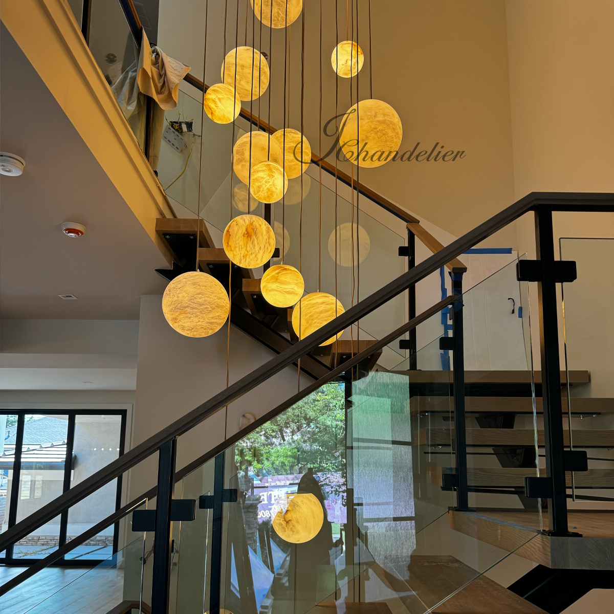 Theseus Alabaster Ball Pendant Light – J-Chandelier