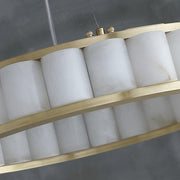 Avalon Alabaster Circle Round Chandeliers