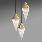 JC  Alabaster Cone Pendant Light