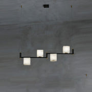 JC Alabaster Cubic Island Chandelier