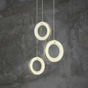 Theseus Alabaster Lorry Toroid Staircase Chandelier