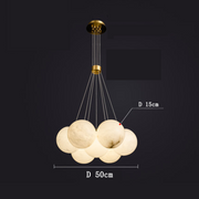 JC Alabaster Globe Art Pendant Chandelier