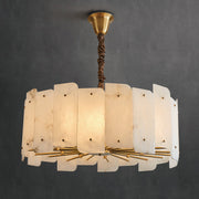 Alabaster Lorry Round Chandelier 20" 31"