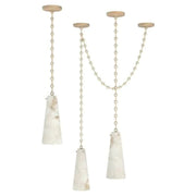 JC Alabaster Modern 3-Light Marble Chandelier