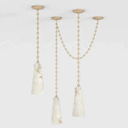 JC Alabaster Modern 3-Light Marble Chandelier