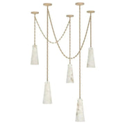 JC Alabaster Modern 5-Light Marble Chandelier