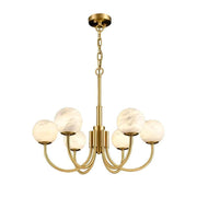 JC Alabaster Modern Brass Chandelier