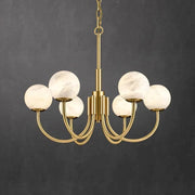 JC Alabaster Modern Brass Chandelier