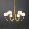 JC Alabaster Modern Brass Chandelier