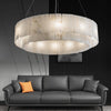 JC Alabaster Modern 2 tier Round Art Chandelier