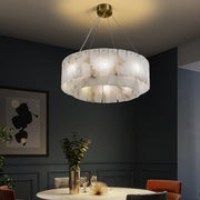 Alabaster Anne Modern 2 tier Round Art Chandelier