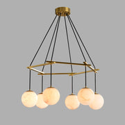 Alabaster Modern Round Ball Chandelier - jchandelier